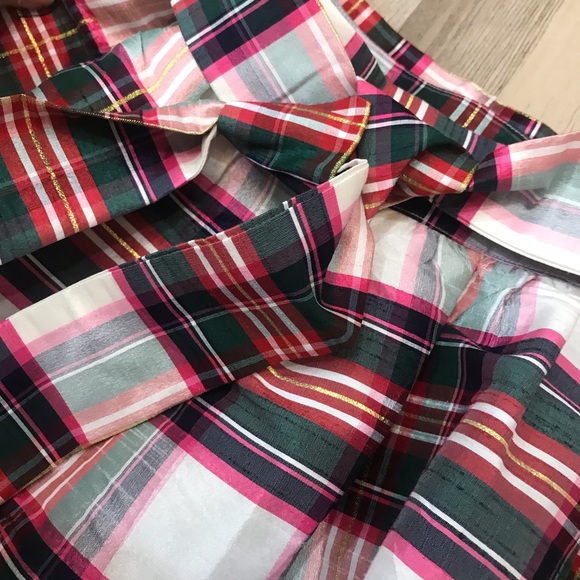 Crown & Ivy Plaid Skirt white red green with Bow size 4 - Picture 10 of 10